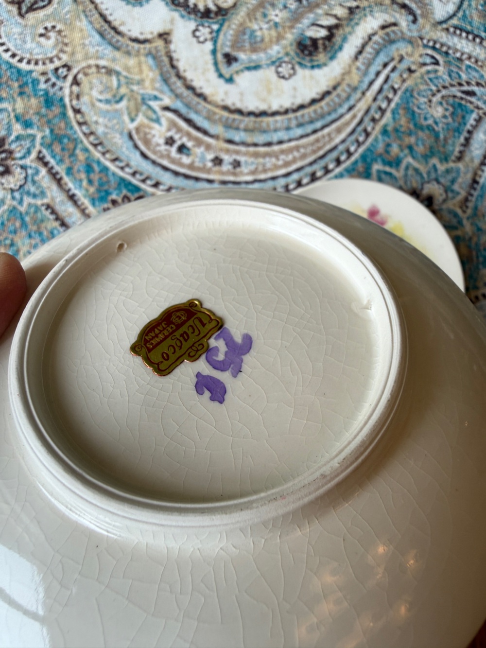 Ucagco Japan Hand Painted Floral Dessert Plates Set 2 Vintage Porcelain - Picture 5 of 7